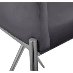 Meridian Furniture Xavier Velvet Upholstered Counter Height Stool, Gray, Chrome Finish -CHAMPRO shop 8f7180f3027419ea 6246 w800 h800 b0 p0