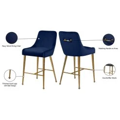 Meridian Furniture Owen Velvet Stool, Set Of 2, Navy -CHAMPRO shop 91012ffe02740e80 7368 w800 h800 b1 p0