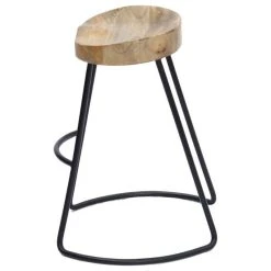 Benzara, Woodland Imprts, The Urban Port Wooden Saddle Seat Barstool With Tubular Metal Base, Small, Brown And Black -CHAMPRO shop 9181da730c096234 1184 w800 h800 b1 p0