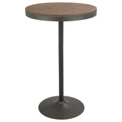LumiSource Dakota Adjustable Bar/Dinette Table, Gray And Brown
