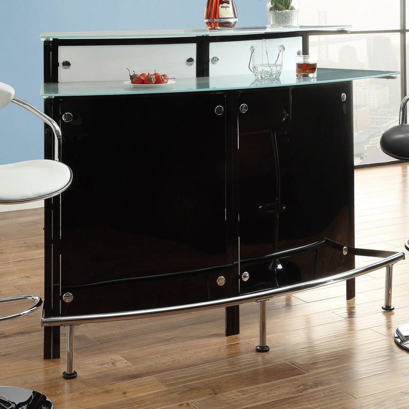 Coaster Home Furnishings Coaster Bar Table In Chrome/Black Finish 100139 1 Coaster Home Furnishings Coaster Bar Table In Chrome/Black Finish 100139