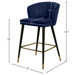 Meridian Furniture Cassie Velvet Stool, Set Of 2, Navy -CHAMPRO shop 9471cf3d0274160f 7443 w800 h800 b1 p0