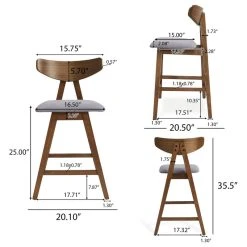 GDFStudio Sunapee Fabric Upholstered Wood Counter Stools, Set Of 2, Dark Gray/Walnut -CHAMPRO shop 961139590221ab05 7796 w800 h800 b1 p0