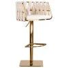 Statements By J Milano Adjustable Swivel Bar Counter Chair Stool, Off White, Gold