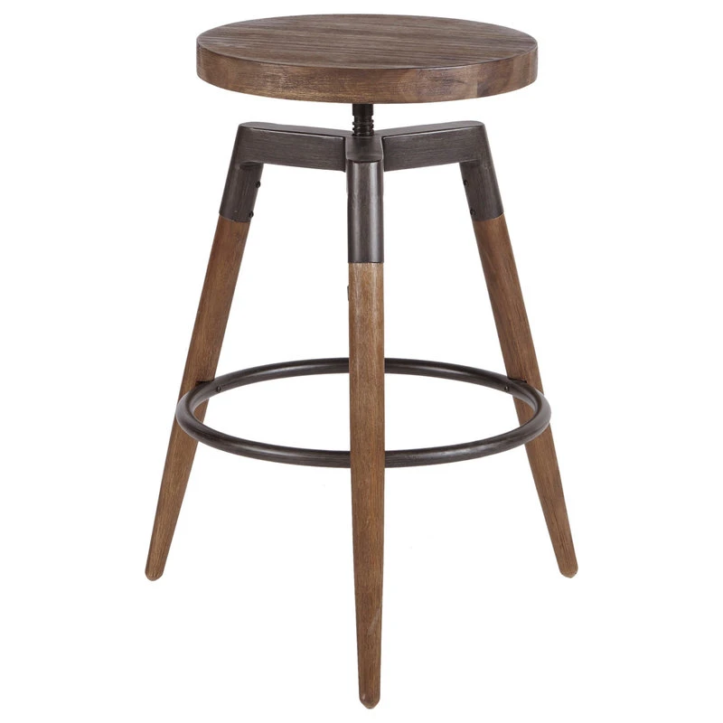 Olliix INK+IVY Frazier Adjustable Height Round Wood Counter Stool Bar Stool 5 Olliix INK+IVY Frazier Adjustable Height Round Wood Counter Stool Bar Stool - Image 5