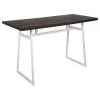 Lumisource Geo Counter Table, White Metal And Espresso Wood