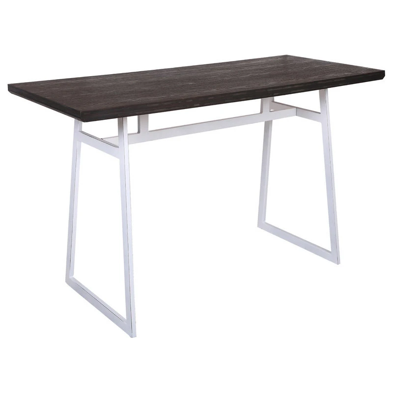 Lumisource Geo Counter Table, White Metal And Espresso Wood 1 Lumisource Geo Counter Table, White Metal And Espresso Wood