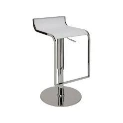 Nuevo Alexander White Leather Adjustable Stool