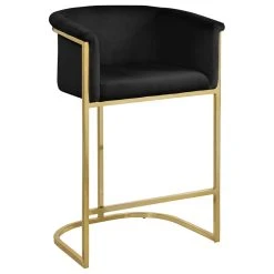 Meridian Furniture Donatella Velvet Stool, Black