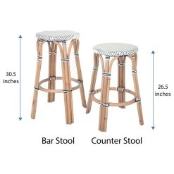 KOUBOO Bistro Backless Rattan Stool, White And Blue, Counter Stool 7 KOUBOO Bistro Backless Rattan Stool, White And Blue, Counter Stool -CHAMPRO shop 9a51b21c0beeea90 2838 w800 h800 b1 p0