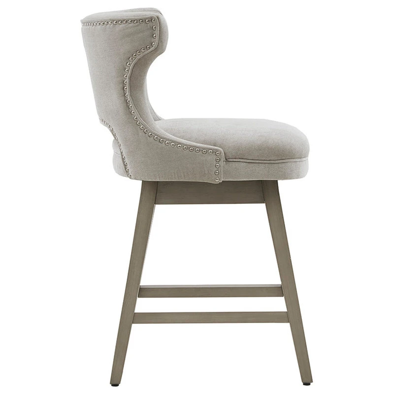 Olliix Madison Park Emmett 25.75" Swivel Counter Stool, Light Grey 5 Olliix Madison Park Emmett 25.75" Swivel Counter Stool, Light Grey - Image 5