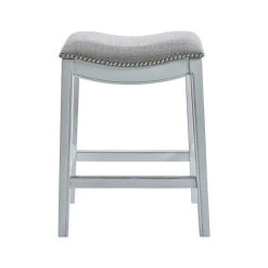 New Ridge Home Goods Zoey 25" Farmhouse Wood Counter Height Stool In White Wash -CHAMPRO shop 9b6155ee0067f308 5537 w800 h800 b1 p0