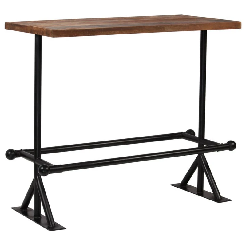 Vida XL International B.V. VidaXL Bar Table Solid Reclaimed Wood Dark Brown 47.2"x23.6"x42.1" Wood Table 1 Vida XL International B.V. VidaXL Bar Table Solid Reclaimed Wood Dark Brown 47.2"x23.6"x42.1" Wood Table
