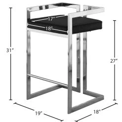 Meridian Furniture Ezra Counter Stool, Set Of 2, Black Velvet, Chrome Base -CHAMPRO shop 9ce1ef5102741749 5579 w800 h800 b1 p0