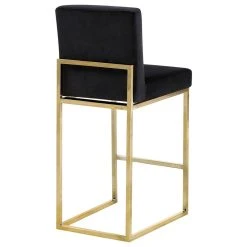 Meridian Furniture Giselle Velvet Counter Stool, Black, Gold Base -CHAMPRO shop 9cf1095e02741489 4913 w800 h800 b1 p0