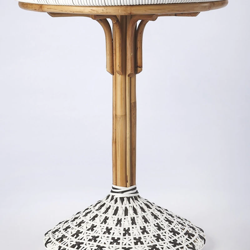 Butler Specialty Company Butler Tenor White & Black Rattan Bistro Table 4 Butler Specialty Company Butler Tenor White & Black Rattan Bistro Table - Image 4