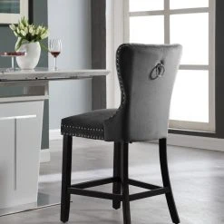 Meridian Furniture Nikki Velvet Stools, Set Of 2, Gray -CHAMPRO shop 9e31e2890da8ce9b 1231 w800 h800 b0 p0