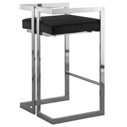 Meridian Furniture Ezra Counter Stool, Set Of 2, Black Velvet, Chrome Base -CHAMPRO shop 9e61b50a02741742 5579 w800 h800 b1 p0