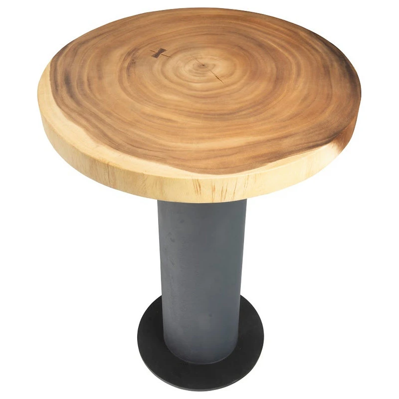 Phillips Collection Chamcha Wood Bar Table, Concrete Base 10 Phillips Collection Chamcha Wood Bar Table, Concrete Base - Image 10