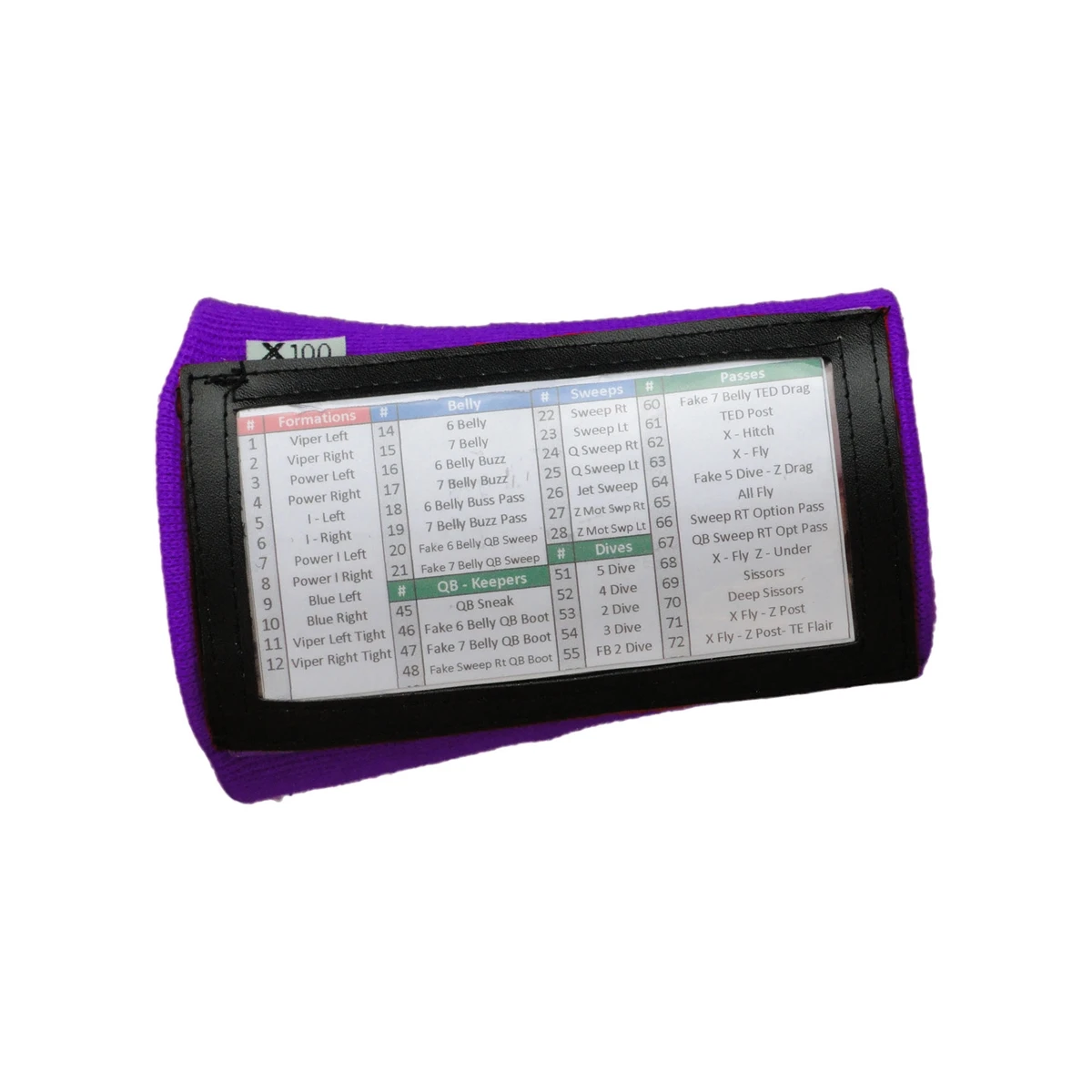 SteelLocker Sports X100 Youth Playbook Wristband - Single Panel 5 SteelLocker Sports X100 Youth Playbook Wristband - Single Panel - Image 5