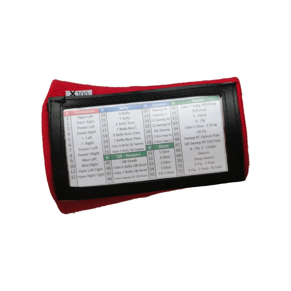 SteelLocker Sports X100 Youth Playbook Wristband - Single Panel 6 SteelLocker Sports X100 Youth Playbook Wristband - Single Panel - Image 6