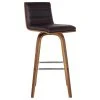 Armen Living Vienna Contemporary Swivel Bar Stool, Counter Height, Brown
