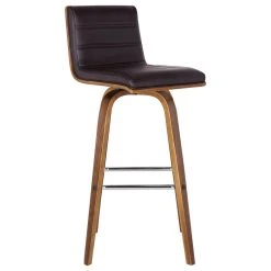 Armen Living Vienna Contemporary Swivel Bar Stool, Counter Height, Brown