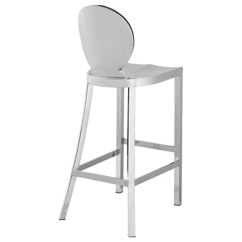 Meridian Furniture Maddox Chrome Stool, Chrome Stainless Steel 4 Meridian Furniture Maddox Chrome Stool, Chrome Stainless Steel - Image 4