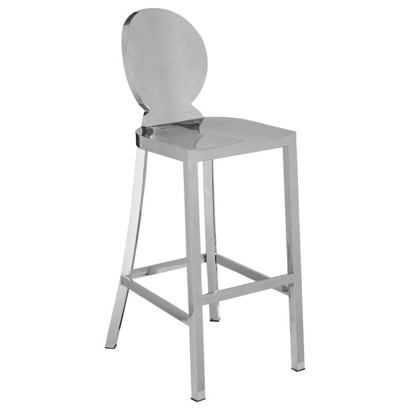 Meridian Furniture Maddox Chrome Stool, Chrome Stainless Steel 3 Meridian Furniture Maddox Chrome Stool, Chrome Stainless Steel - Image 3