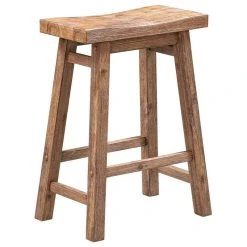 Boraam Industries, Inc. Sonoma Saddle Seat Counter Stool, Barnwood Wire-Brush, 24"h, Single