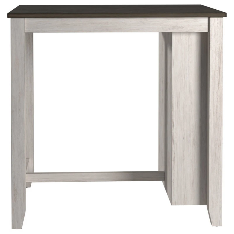 Inspire Q Linwood Wood Counter Height Dining Table With Charging Station, White 4 Inspire Q Linwood Wood Counter Height Dining Table With Charging Station, White - Image 4