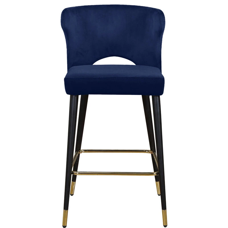 Meridian Furniture Kelly Velvet Stool, Set Of 2, Navy 4 Meridian Furniture Kelly Velvet Stool, Set Of 2, Navy - Image 4