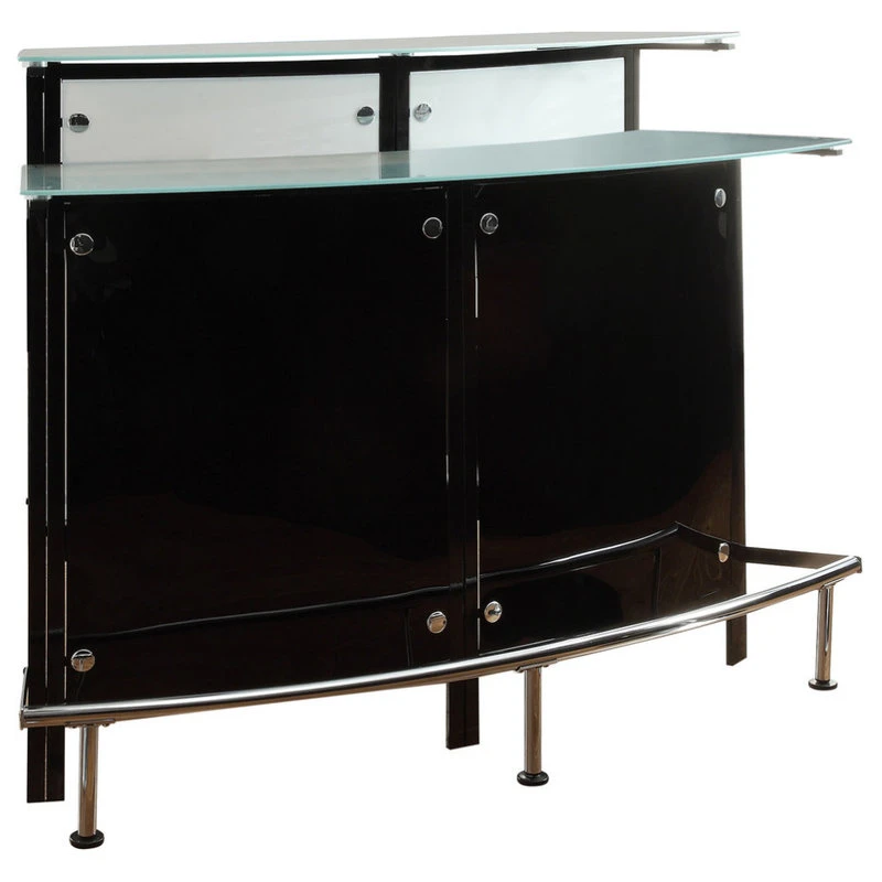 Coaster Home Furnishings Coaster Bar Table In Chrome/Black Finish 100139 2 Coaster Home Furnishings Coaster Bar Table In Chrome/Black Finish 100139 - Image 2