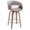 Worldwide Homefurnishings Inc. Upholstered And Wood 26" Swivel Counter Stool, Charcoal Gray, Gray