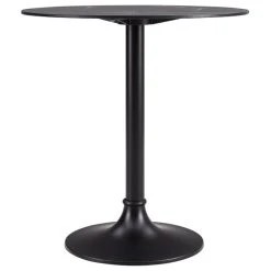 Euro Style Jannie 30" Bistro Table, Black With Black Column And Base