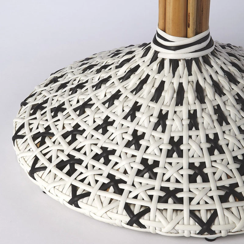 Butler Specialty Company Butler Tenor White & Black Rattan Bistro Table 5 Butler Specialty Company Butler Tenor White & Black Rattan Bistro Table - Image 5