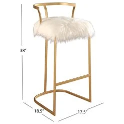 Abbyson Living Brittney Faux Fur Bar Stool, Gold -CHAMPRO shop a6c1fffe0f9b1661 4189 w800 h800 b1 p0