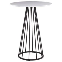 Lumisource Canary Counter Table, Black Steel, White MDF