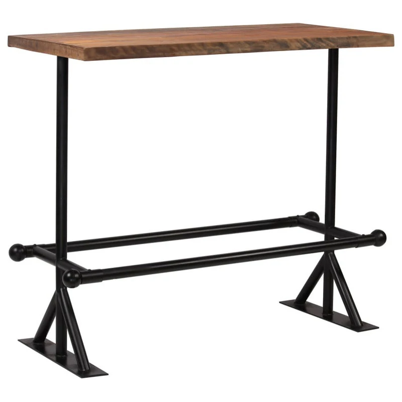 Vida XL International B.V. VidaXL Bar Table Solid Reclaimed Wood Dark Brown 47.2"x23.6"x42.1" Wood Table 9 Vida XL International B.V. VidaXL Bar Table Solid Reclaimed Wood Dark Brown 47.2"x23.6"x42.1" Wood Table - Image 9