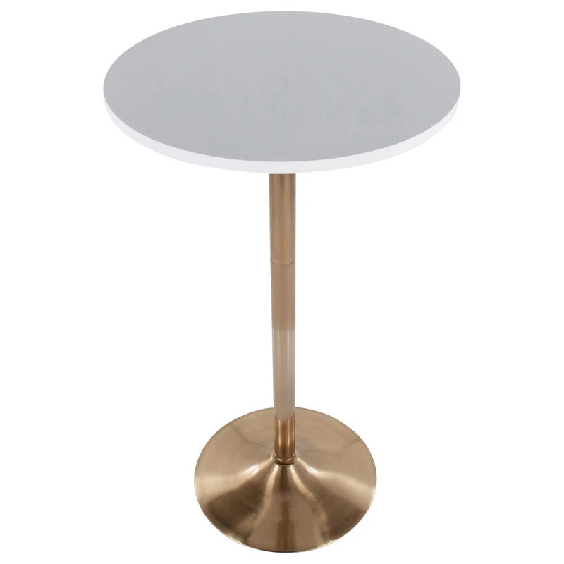 Lumisource Pebble Table, Gold Metal, White MDF 2 Lumisource Pebble Table, Gold Metal, White MDF - Image 2