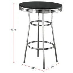 Coaster Home Furnishings 30" Round Bar Table With Chrome Metal Base, Black -CHAMPRO shop aa81bbc101ef0af6 9943 w800 h800 b1 p0