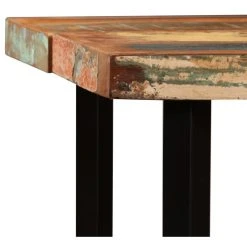Vida XL International B.V. VidaXL Bar Table Polished 59" Steel Solid Reclaimed Wood Bistro Pub Dining -CHAMPRO shop ab01a4610ec74a6f 0046 w800 h800 b1 p0