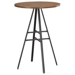 American Woodcrafters Stockton 42-Inch High Pub Table With Gray Metal Base