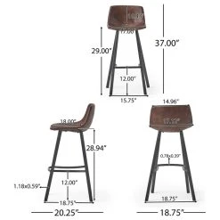 GDFStudio GDF Studio Rex Faux Snake Leather Brown Bar Stools, Set Of 2, Snake Skin Brown -CHAMPRO shop ab2121a202eb7a8d 5899 w800 h800 b1 p0
