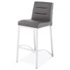 Zuri Furniture Modern Lynx Counter Height Stool Slate Leatherette Brushed Stainless Steel Base