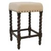 Carolina Classics Thomasville Rta Stool 24", Espresso/Linen