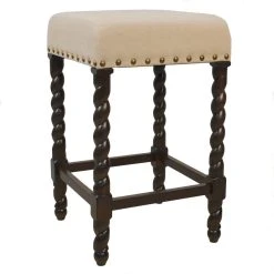 Carolina Classics Thomasville Rta Stool 24", Espresso/Linen