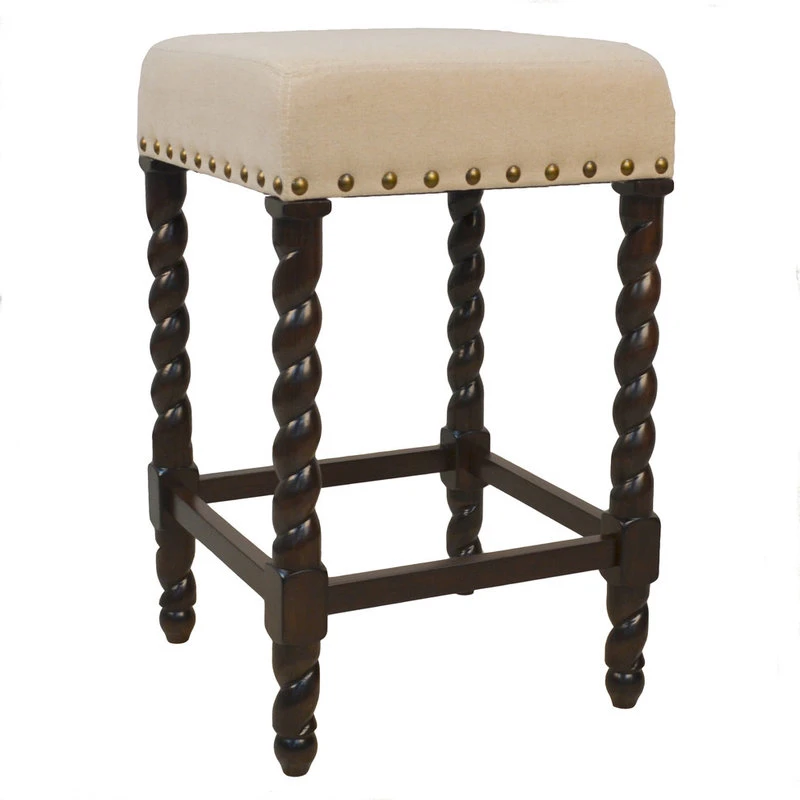 Carolina Classics Thomasville Rta Stool 24", Espresso/Linen 1 Carolina Classics Thomasville Rta Stool 24", Espresso/Linen