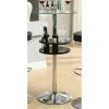 Coaster Home Furnishings Coaster 24" Round Glass Top Pub Table In Glossy Black And Chrome