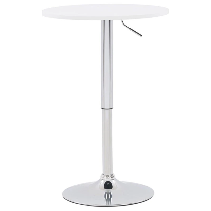 CorLiving Distribution LLC CorLiving Adjustable Round Pub Table - White And Metal 3 CorLiving Distribution LLC CorLiving Adjustable Round Pub Table - White And Metal - Image 3